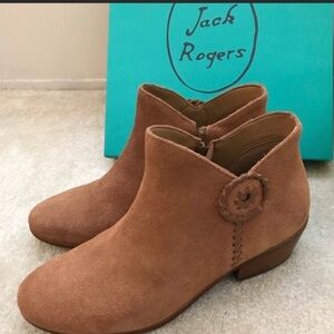 𝅺Jack Rogers Peyton brown booties boots shoes sz 6.5M